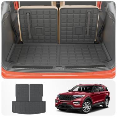Imagem de Thinzyou Fit 2020-2023 Ford Explorer Tapete de porta-malas forro de carga protetor de capa traseira TPE All Weather Trunk Liner 2022 Explorer Accessories (tapete de porta-malas com tapetes de encosto)