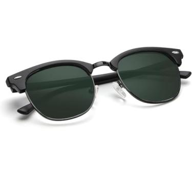 Imagem de Óculos de sol polarizados para homens, óculos de sol masculinos clássicos com armação de metal polarizado para dirigir e pescar, Preto G15