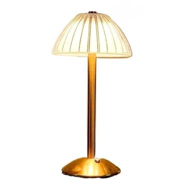 Imagem de Luminária de Mesa LED de Cristal com Toque | Abajur Recarregável Sem Fio 3 Cores Dimerizável para Quarto e Decoração Moderna (Modelo-D)