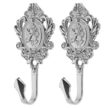 Imagem de UKCOCO 2 Peças de Ganchos de Amarração para Cortinas Vintage - Ganchos de Parede Esculpidos Com Padrão de Rosa de Bronze Vintage Com Parafusos para Cabide de Roupas, Banheiro E Quarto ()