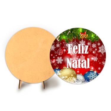 Imagem de Painel Redondo 50cm C Elastico Natal + Suporte MDF (NAT081)
