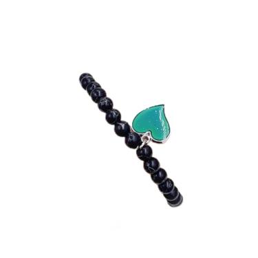 Imagem de Pulseira com pingente que muda de cor em forma de coração, pedra natural de 6 mm ajustável e sensível à temperatura, joia da amizade para mulheres, irmãs, melhores amigas, formatura, dia dos namorados