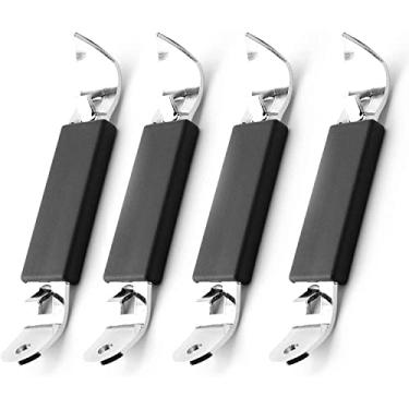 Imagem de 4 peças de abridores magnéticos de garrafa de 11 x 2 cm, abridores de garrafas manuais de aço inoxidável com ímã para latas de cerveja e bebidas