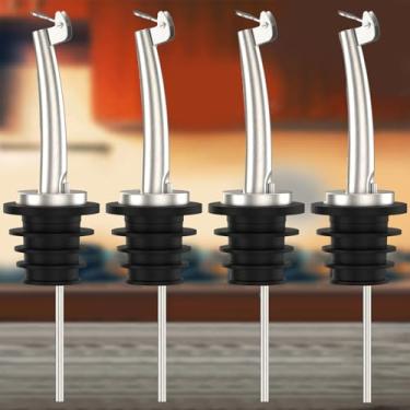 Imagem de Bicos de aço inoxidável - Dispensadores profissionais de garrafas de licor e óleo (4 gorros)