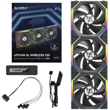Imagem de Kit 3 Cooler Lian Li Gamer Uni Fan Sl Wireless 120 ARGB