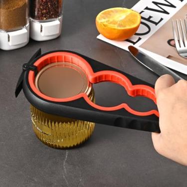 Imagem de Multi-abridor de mãos fracas – frasco de fácil uso, abridor de garrafa e lata para idosos e artrite-vermelho/branco