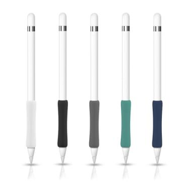 Imagem de 5 peças de alças para Apple Pencil 1º 2º / Apple Pen USB C, capa de silicone antiderrapante colorida de 6 x 0,5 cm, adaptador de capa compatível com iPad Stylus Pencil