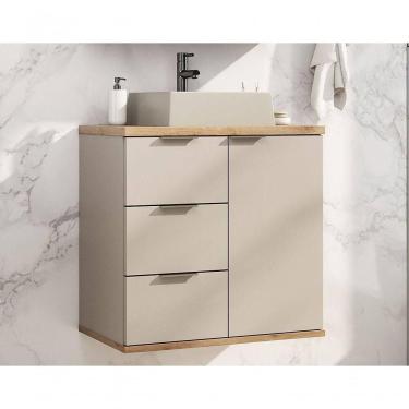 Imagem de Gabinete De Banheiro Aqua 56,7cm Estilare Gab4001 Nude/carvalho