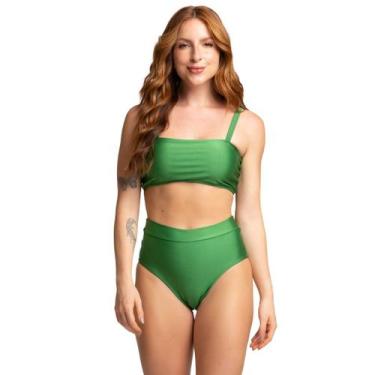 Imagem de Biquíni Hot Pant Básico WLS Modas Top Faixa Cintura Alta Confortavel M