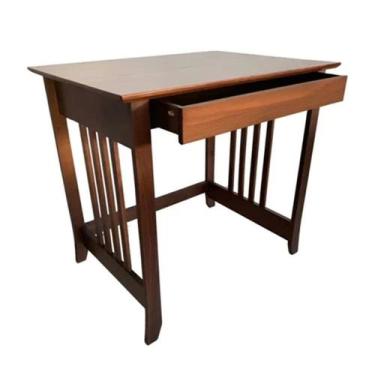 Imagem de Escrivaninha Mesa Escritório 1 Gaveta 80cm Madeira Maciça Emily - Weih