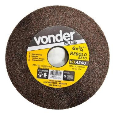 Imagem de Rebolo Reto 6''x3/4'' Grão 36 Marrom Vonder - 12.59.634.036