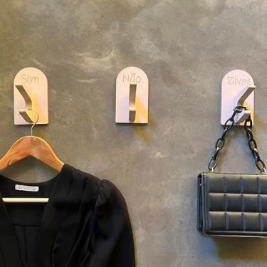 Imagem de 6 Ganchos Provador de loja Sim Não Talvez Arco Capela Boho Rosa