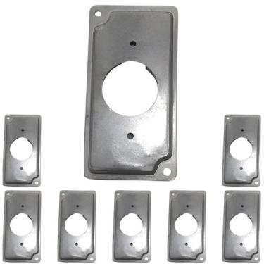 Imagem de 8 Placa Condulete 1 Polegada Alumínio 1 Tomada Redonda Sieg Furação Di