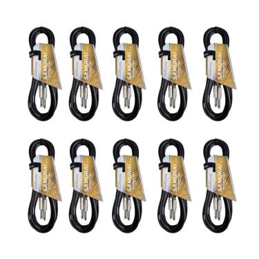 Imagem de Kit 10 Cabo P10 X P10 5M Instrumento Samurai Roxtone