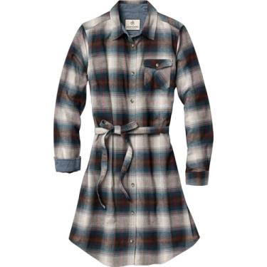 Imagem de Legendary Whitetails Vestido feminino Open Spaces, túnica xadrez de flanela de manga comprida com botão e cinto, Xadrez com luzes de inverno, G