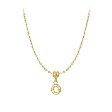 Imagem de 1 colar de letra A-Z banhado a prata para mulheres, joia fina, presente para mamãe, 46cm, Cobre, Sem Pedra Preciosa