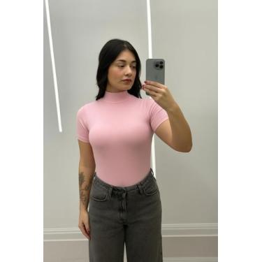 Imagem de Blusa Cacharrel Feminina Básica Gola Alta Manga Curta Conforto - Cacha