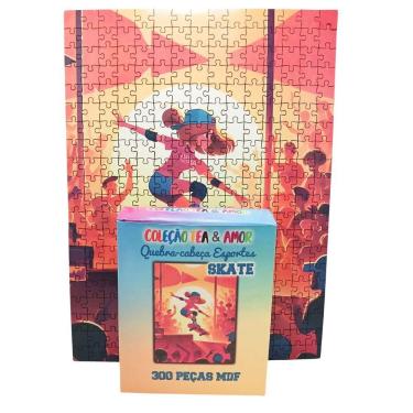 Imagem de Quebra-cabeça Educativo Esportes Skate Crianças 300 Peças