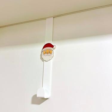 Imagem de Suporte para Guirlanda de Natal, Gancho de Porta com Personagens Natalinos, Conjunto com Pingentes de Boneco de Neve, Papai Noel, Rena e Pinguim (Papai Noel - Branco)