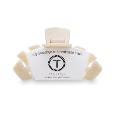 Imagem de TELETIES - Grampo de cabelo médio - aderência forte, dentes dobráveis, design curvado confortável - ideal para cabelos de espessura média - para todas as texturas de cabelo - bege amêndoa