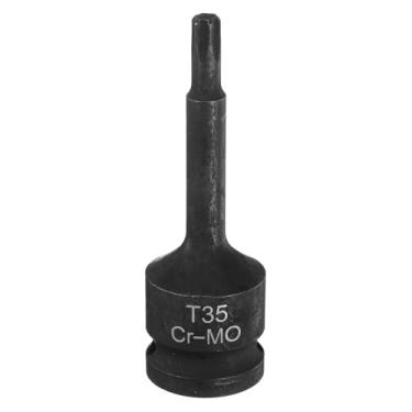 Imagem de Generic T35 Torx Bit Socket 1/5.1 cm Drive 6 Pontos Torx Star Adaptador de soquete CR-MO Aço Alongamento Bit Soquetes de impacto para chaves catracas elétricas parafusos de fixação