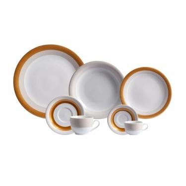 Imagem de Aparelho de Jantar Chá e Café 42 Peças Porcelana Schmidt - Dec. Garopa