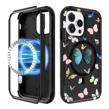 Imagem de LISEVO Capa para iPhone 11 Pro - Compatível com MagSafe Women Girls Cute Magnetic Protective Cover Butterfly Girly Kawaii Heavy Duty Shockproof Funda para iPhone 11 Pro 5,8 polegadas