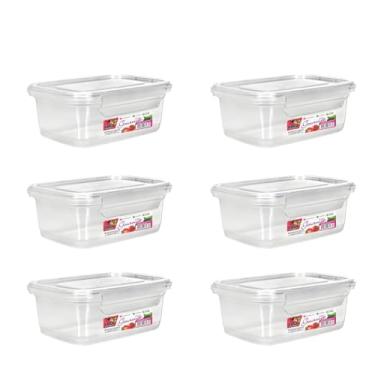 Imagem de Potes Herméticos de Plástico, Kit 6 Unidades, 3000ml, com Travas Laterais, BPA Free, para Micro-ondas, Freezer e Lava-Louças