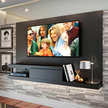 Imagem de Painel Home de Tv com Gaveta 3 Prateleiras 134,4cm Preto