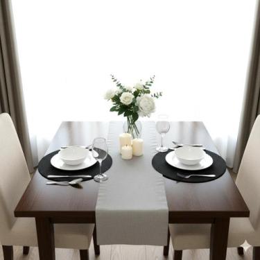 Imagem de Kit Jogo Americano Redondo Mesa Decorativo Jantar Descanso de Prato - 