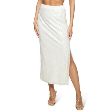 Imagem de Ramy Brook Saia Annita feminina, Lantejoulas brancas de inverno, XPP