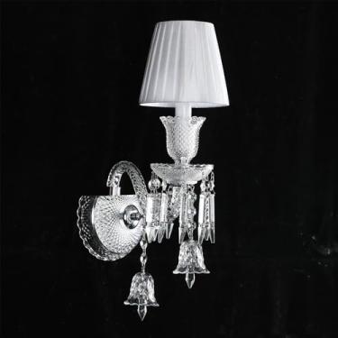 Imagem de Luminária de parede contemporânea de cristal com vela, LED, estilo europeu, luxuosa, para sala de estar, quarto, escritório, hotel, villa, corredor (C 1 lâmpada)