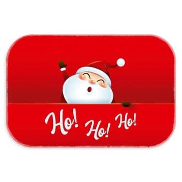 Imagem de Tapete Natalino de Entrada Emborrachado, Poliéster Antiderrapante, Estampas aleatorias de natal 34x60cm, Uso Interno