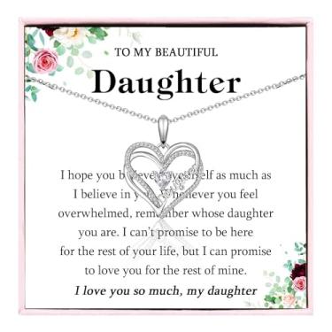 Imagem de Colar de meias para meninas e mulheres, corações entrelaçados duplos para minha filha, irmã, tia, sobrinha, avó, vovó, joias, Natal, Dia das Mães, Páscoa, presente de aniversário para meninas