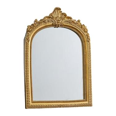 Imagem de IEUDNS Espelho de mesa vintage para penteadeira, espelho de maquiagem arqueado com moldura de resina decorativa para casamento, 28 Cm X 2 Cm X 24.5