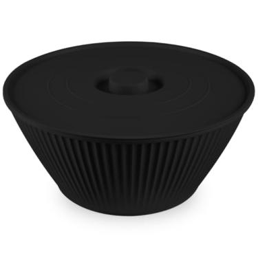 Imagem de Pote Redondo Tigela Com Tampa 4,25L Bowl Organização Alimentos (Preto)