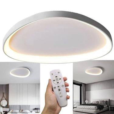 Imagem de Luminaria Paflon Sobrepor Led 3 Tons Ajustavel Controle Remoto Luz Teto Iluminaçao Decoraçao Casa Sala Quarto Comercio