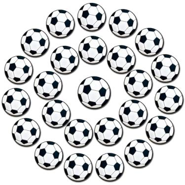 Imagem de 25 peças de pingentes de sapato esportivo para crocodilo, beisebol, softball, futebol, basquete, decorações para tamancos de crocodilo, acessórios de sapato DIY para adultos, Futebol, Small