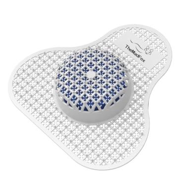 Imagem de TheMadFox Desodorizador de tela de mictório (pacote com 12), bolos de mictório com bloqueio de perfume oceânico de longa duração, telas antisalpicos para homens, banheiro, aeroporto, escritório