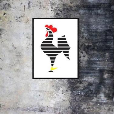 Imagem de Quadro Decorativo Galo Volpi Fundo Branco 45X34Cm - Quadros On-Line