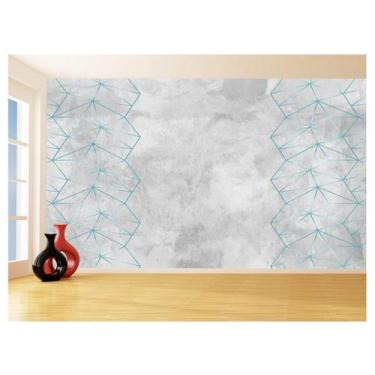 Imagem de Papel De Parede Concreto Linhas Azul Turquesa 3,5M Kkt329 - Você Decor