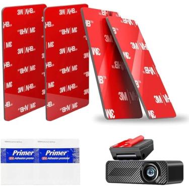 Imagem de SQRUIHAO 4 almofadas adesivas retangulares dupla face, 2,83 x 1,106 cm 3M VHB fita dupla face resistente, fita de montagem de câmera de painel para para-brisa de carro, painel, GPS (retangular 7,2 x