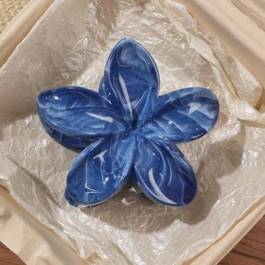 Imagem de Grampos de cabelo de flores para mulheres - Clipes Plumeria grandes para cabelo grosso fino médio fino, acessórios de cabelo bonitos da moda para fixação forte, perfeitos para o verão e praia, cor