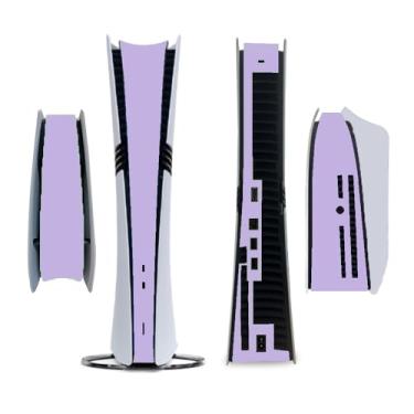 Imagem de Adesivo lateral completo para PS5 PRO Disc Console Center Skin Console Skin Decalque Vinil Skin Pure Color (Roxo macio)