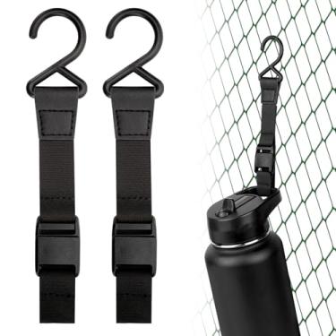 Imagem de Linkidea Pacote com 2 ganchos de cerca para garrafa de água, compatível com Stanley, Nalgene, simples moderno com alça de garrafa e copo, gancho em forma de S, fivela magnética para esportes ao ar