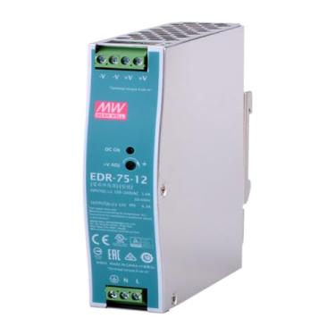 Imagem de Mean Well 75W Transformador Industrial De Una Sola Salida 24vac Para Riel Din Convertidores De EnergíA Laboratorio Fuente De AlimentacióN Variable 12V 6.3A (EDR-75-12 12V/6.3A/75W/Supply Industrial)