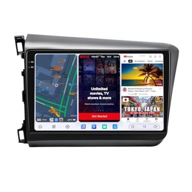 Imagem de JOYING Rádio para Honda Civic 2012 com carpaly sem fio e Android Auto, tela sensível ao toque QLED 2K de 9,5 polegadas, Android 13, estéreo, 12 GB + 256 GB com link espelhado, AM/FM, GPS, Bluetooth