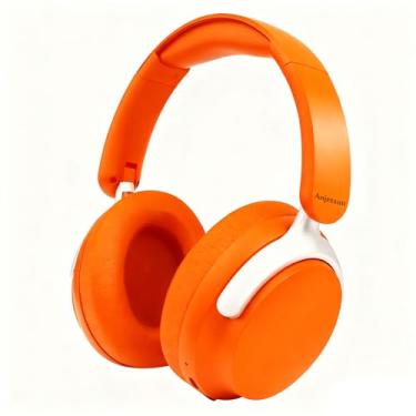 Imagem de Anjetsun Wireless Over Ear Headphones with Mic, 80H Playtime & 800mAh Fast Charge, ANC Noise Cancelling & Transparency Mode, Over The Head Headphones for Work Travel(Apricot Amber)