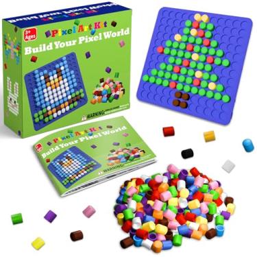 Imagem de Bbiamsleep Pixel Art Kit, 750 Pcs Pixel Bricks 10 Colors Pixelated Brick Art Sensory Kits Fine Motor Skills for Brain Teaser Manipulatives Sorting Counting Training