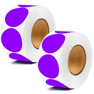 Imagem de 1000 peças de adesivos redondos redondos de 2,5 cm, etiquetas de codificação roxas, adesivos de cor em branco, adesivos para venda de quintal, para escritório, loja, casa, sala de aula, marcação, 2